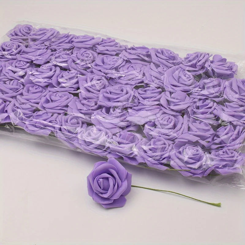 White PE Rose Flower Heads