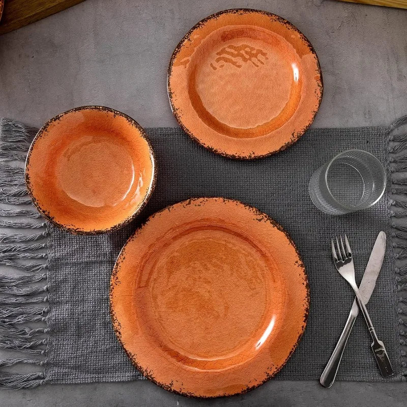 Crackle Melamine Dinnerware Set