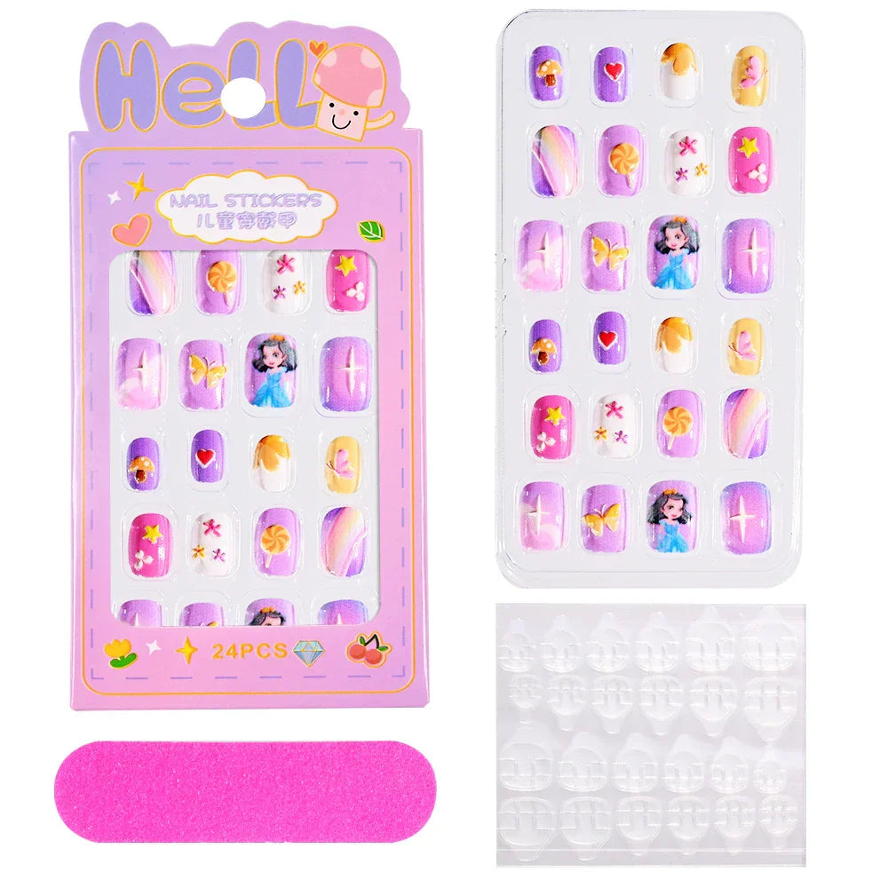 24Pcs Cute Bow Press-On Nails