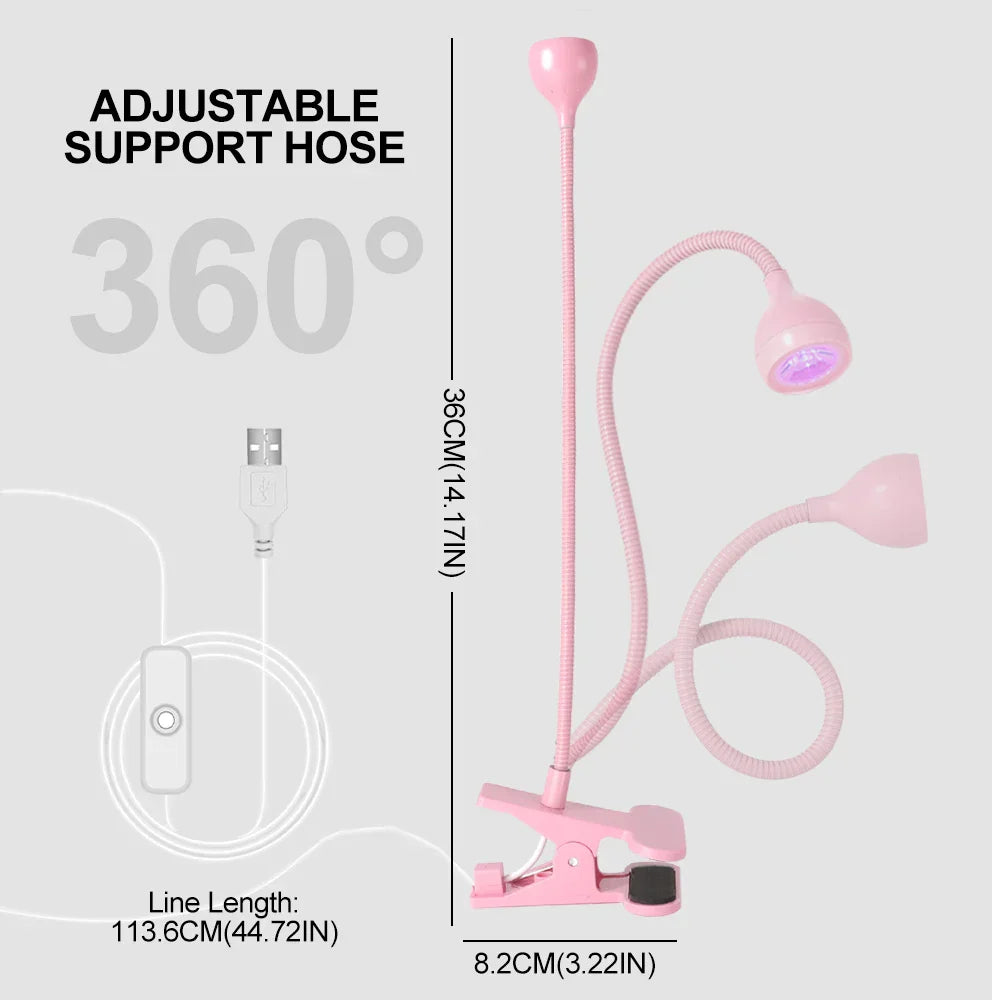 Compact Clip-On UV Nail Lamp