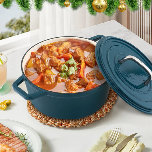 Blue Enamel Cast Iron Dutch Oven