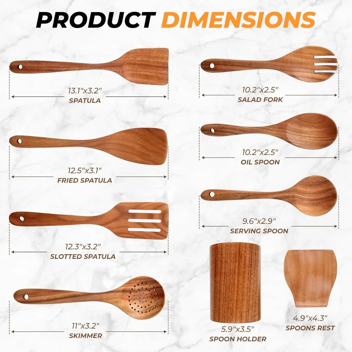 Nonstick Safe Wooden Spatulas