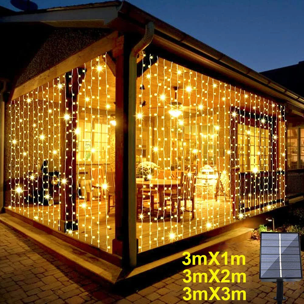 Solar LED Outdoor Curtain Lights