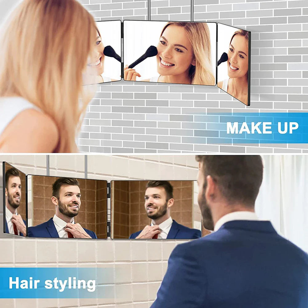 LED 3-Way Trifold Haircut Mirror