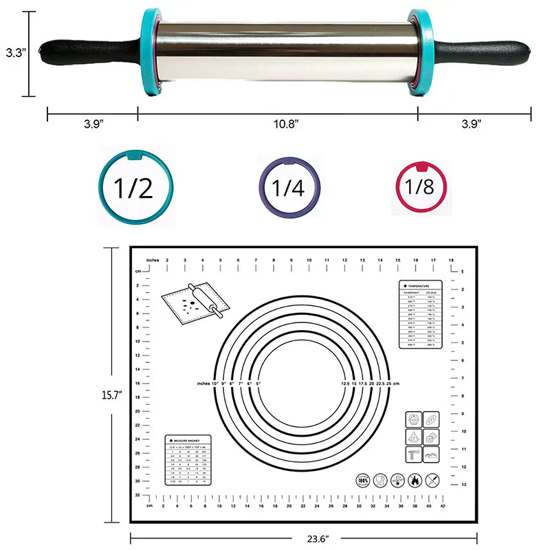 Adjustable Stainless Steel Rolling Pin