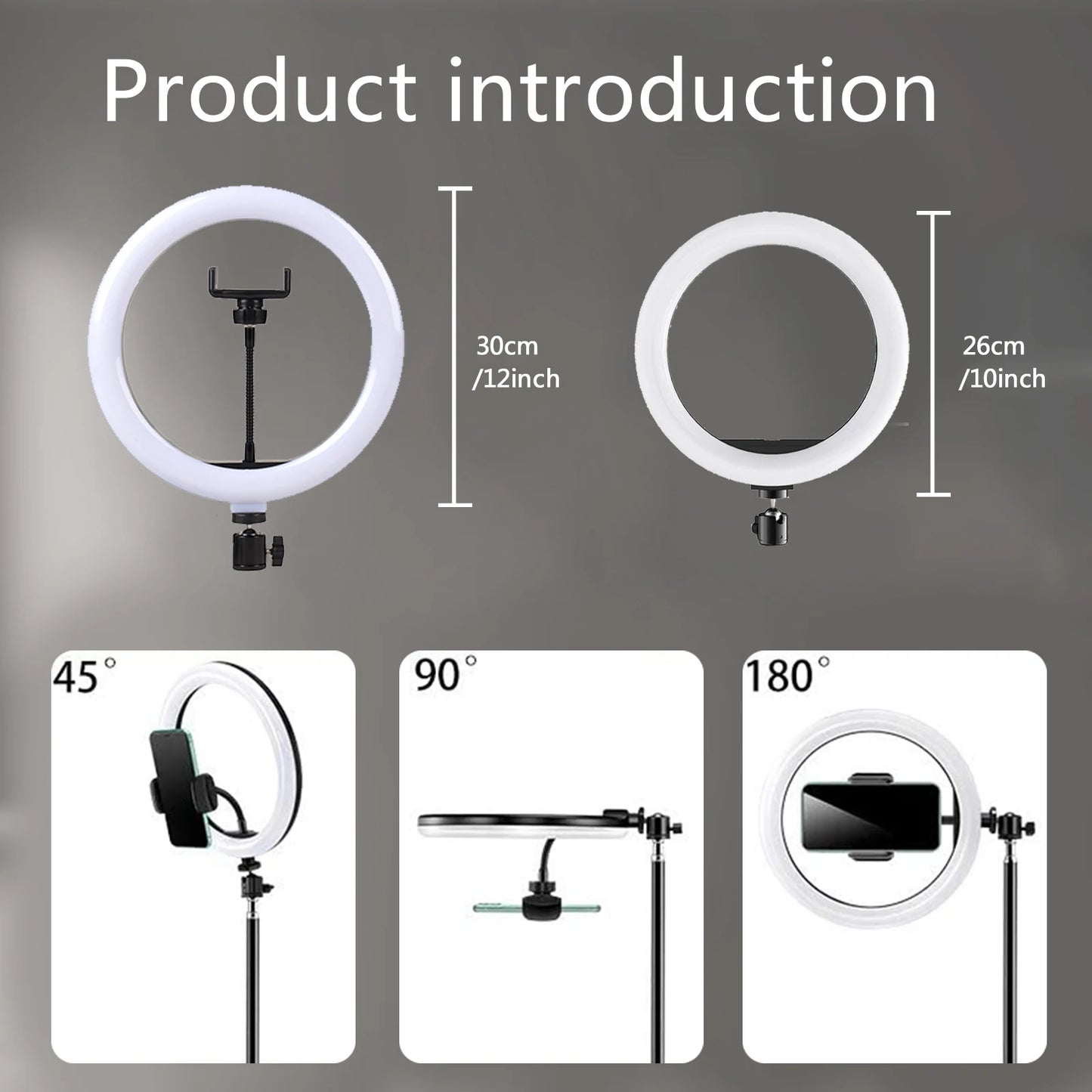 BAODELI 10" Dimmable LED Ring Light