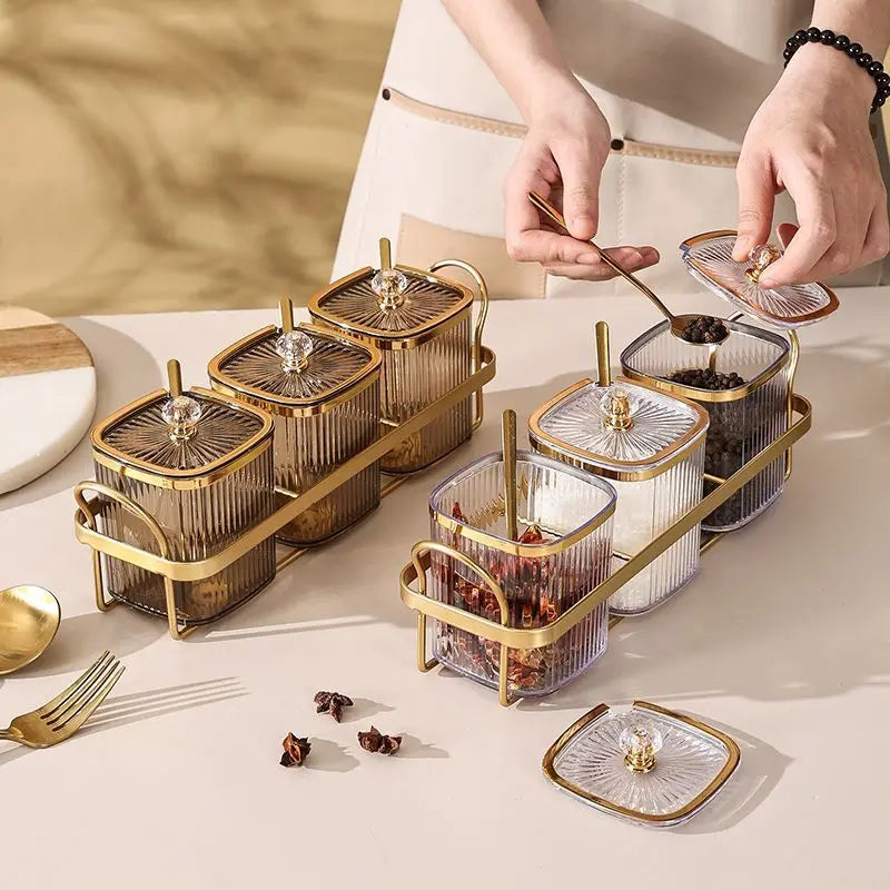 Luxury Gold Spice Jar Set