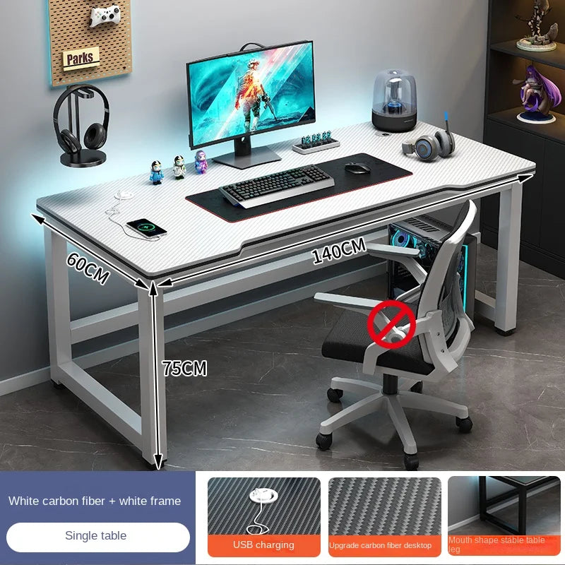 OLOEY European Black Metal Computer Desk