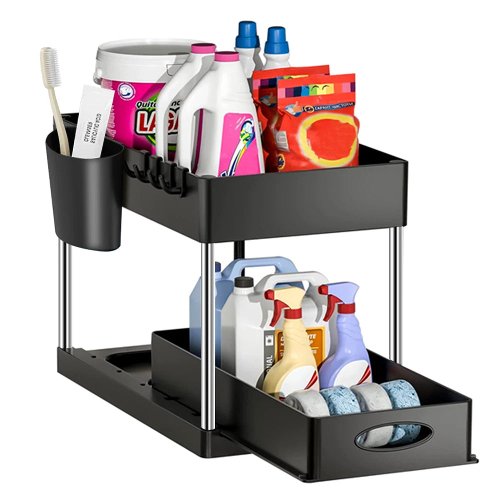 2-Tier Under Sink Sliding Organizer