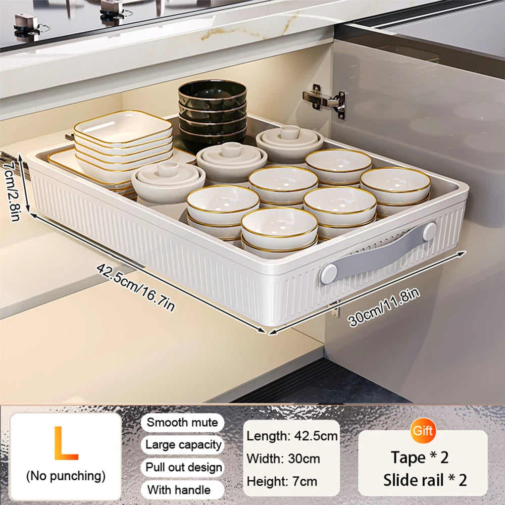 2PCS Sliding Kitchen Shelf Organizer