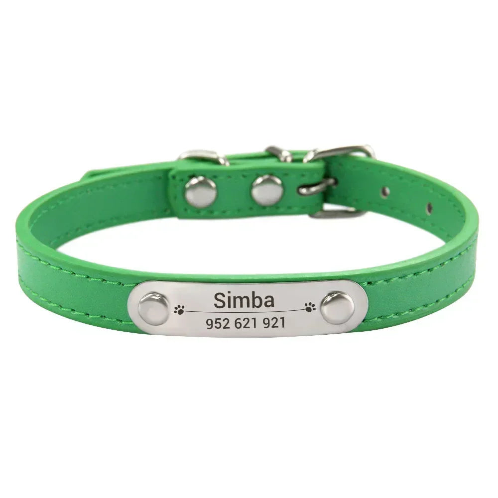 Personalized PU Leather Dog Collar