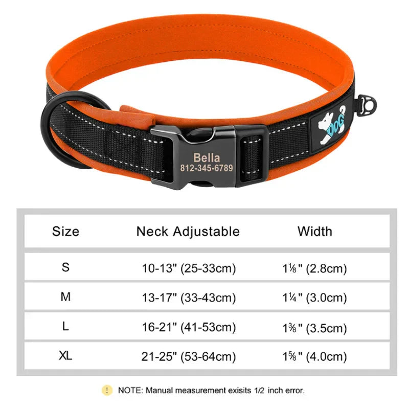 Reflective Personalized Nylon Dog Collar