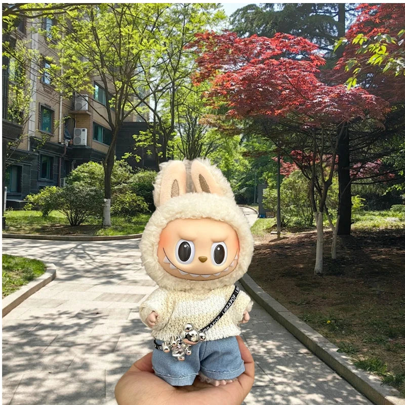 Labubu 17cm Hoodie Jeans Set