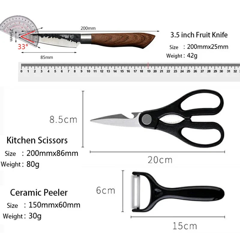 6-Piece Stainless Kitchen Knife Set