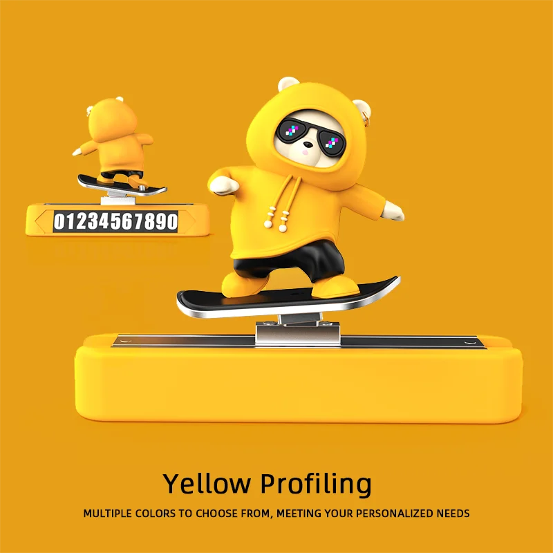 Skateboard Bear Car Dashboard Decor