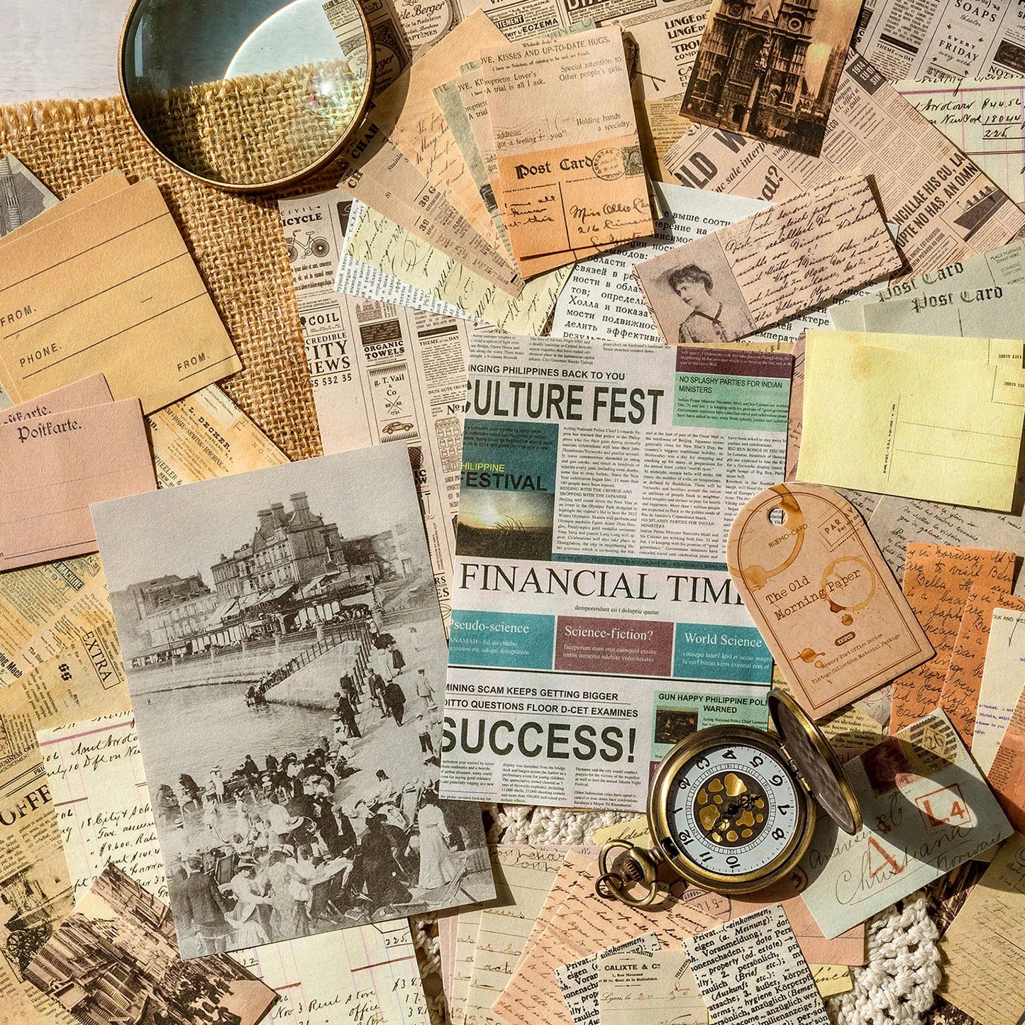 Vintage Scrapbook Paper Kit