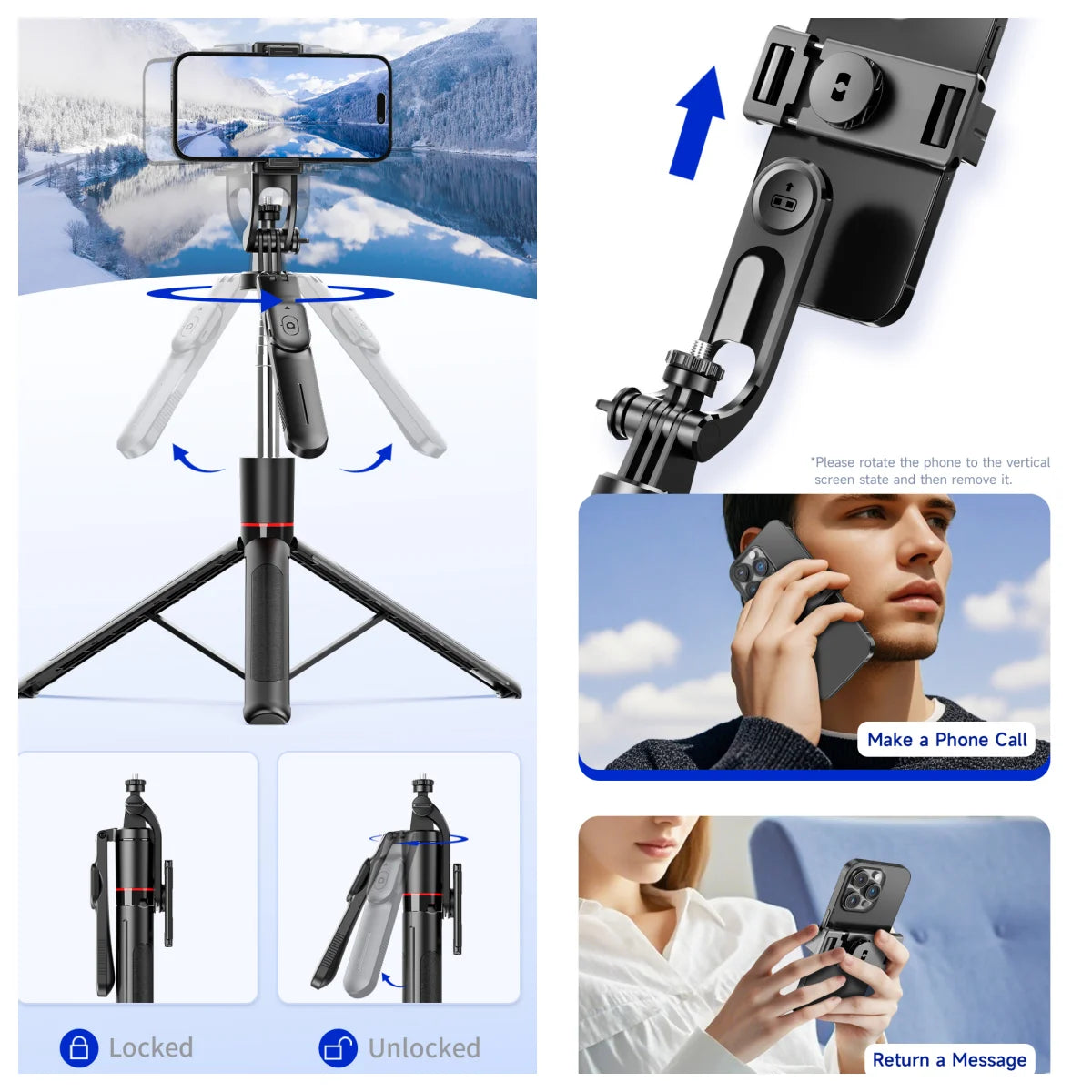 BSLIUFANG 360° Selfie Tripod
