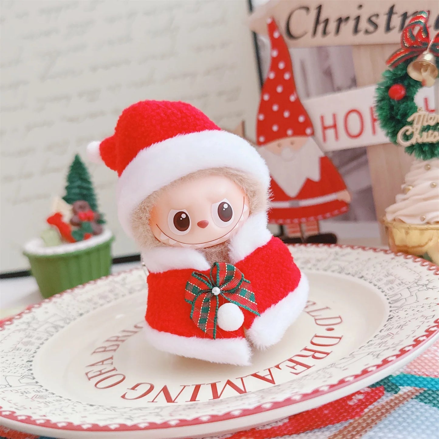 Labubu Christmas Hat & Cape Set