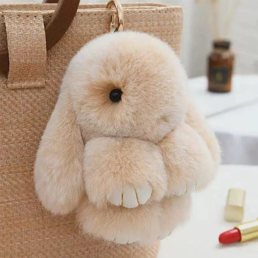 ZAKOL Fluffy Rabbit Pompon Keychain