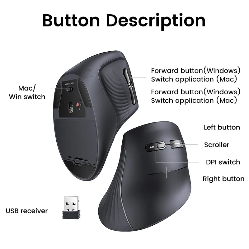 UGREEN Vertical Wireless Mouse