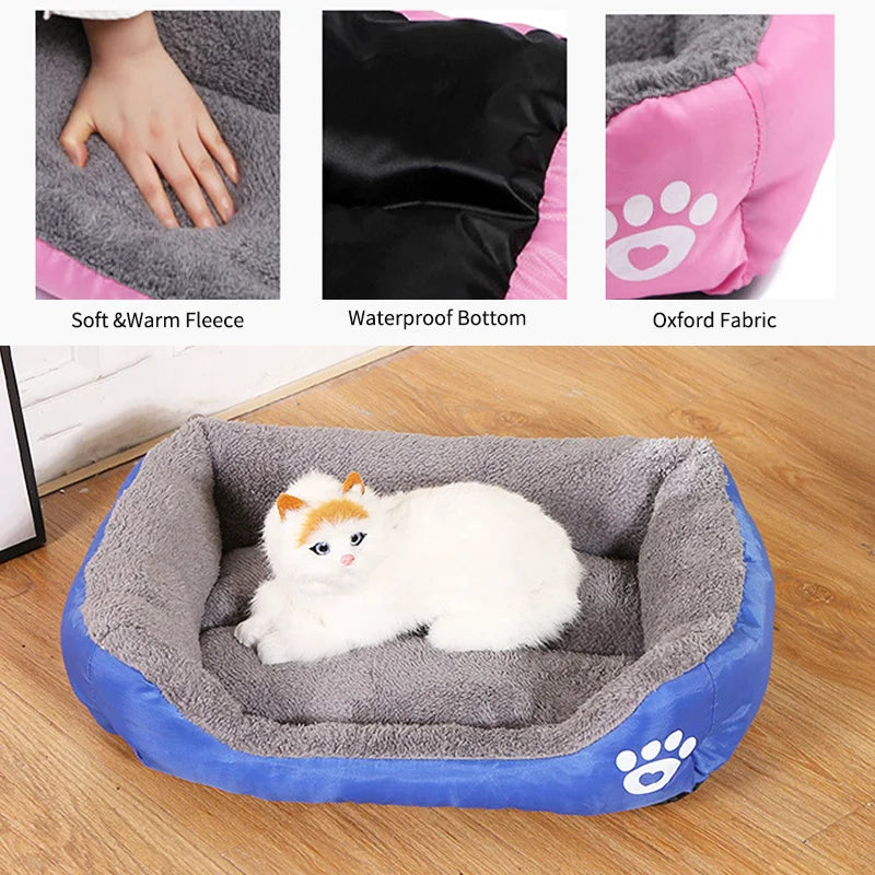 Large Square Plush Dog Bed