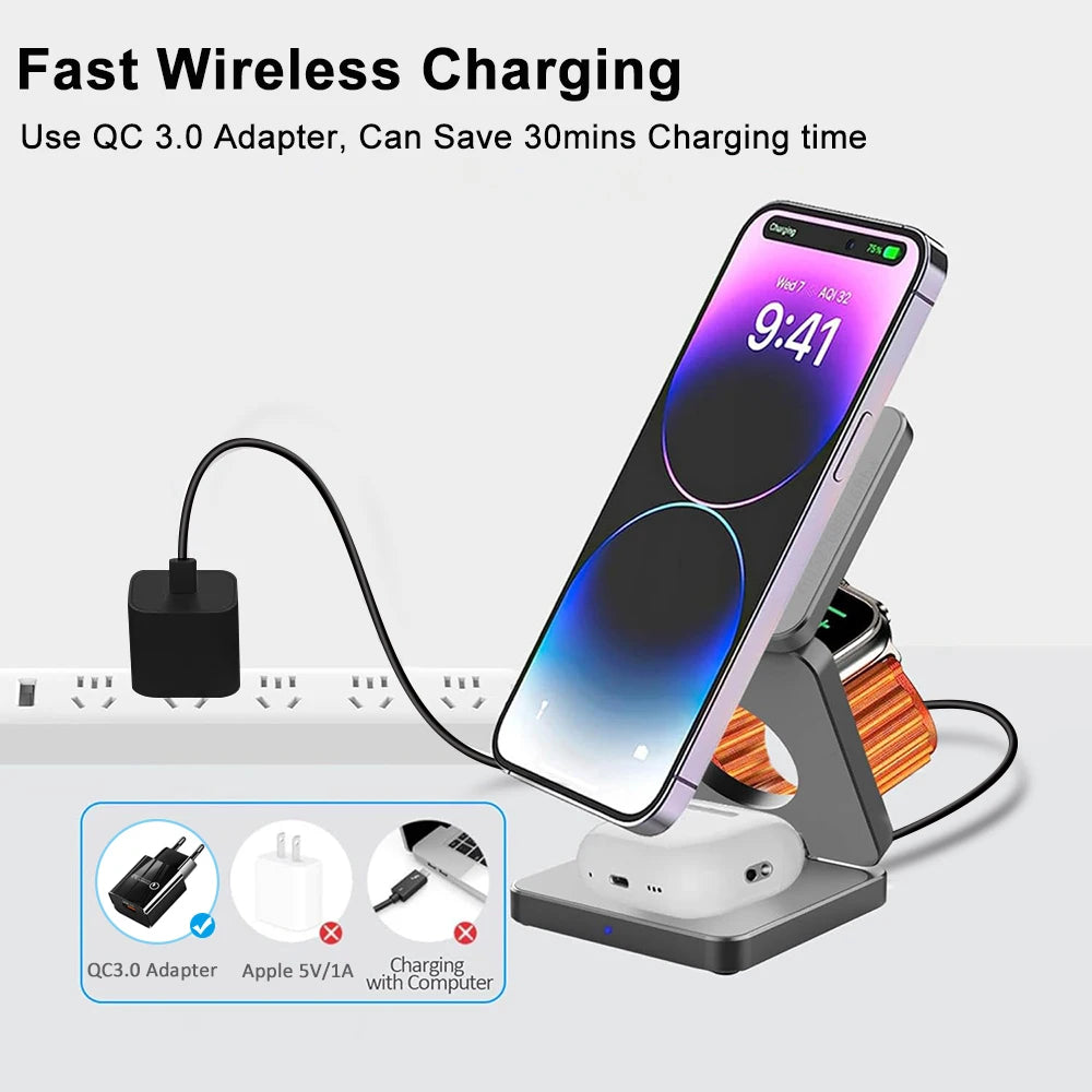 3-in-1 Foldable Magnetic Charger