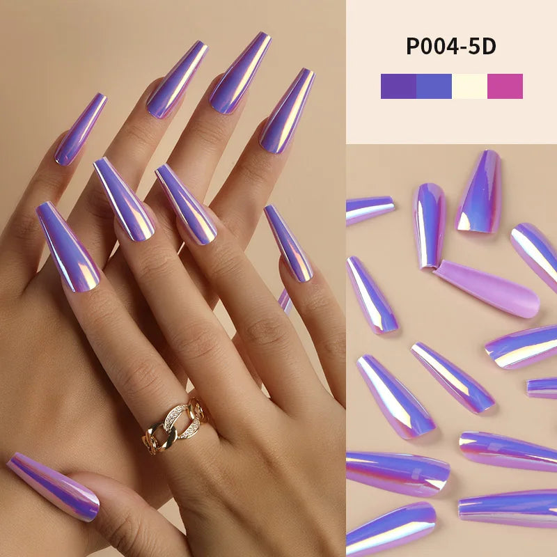 24PCS Mirror Effect Press-On Nails