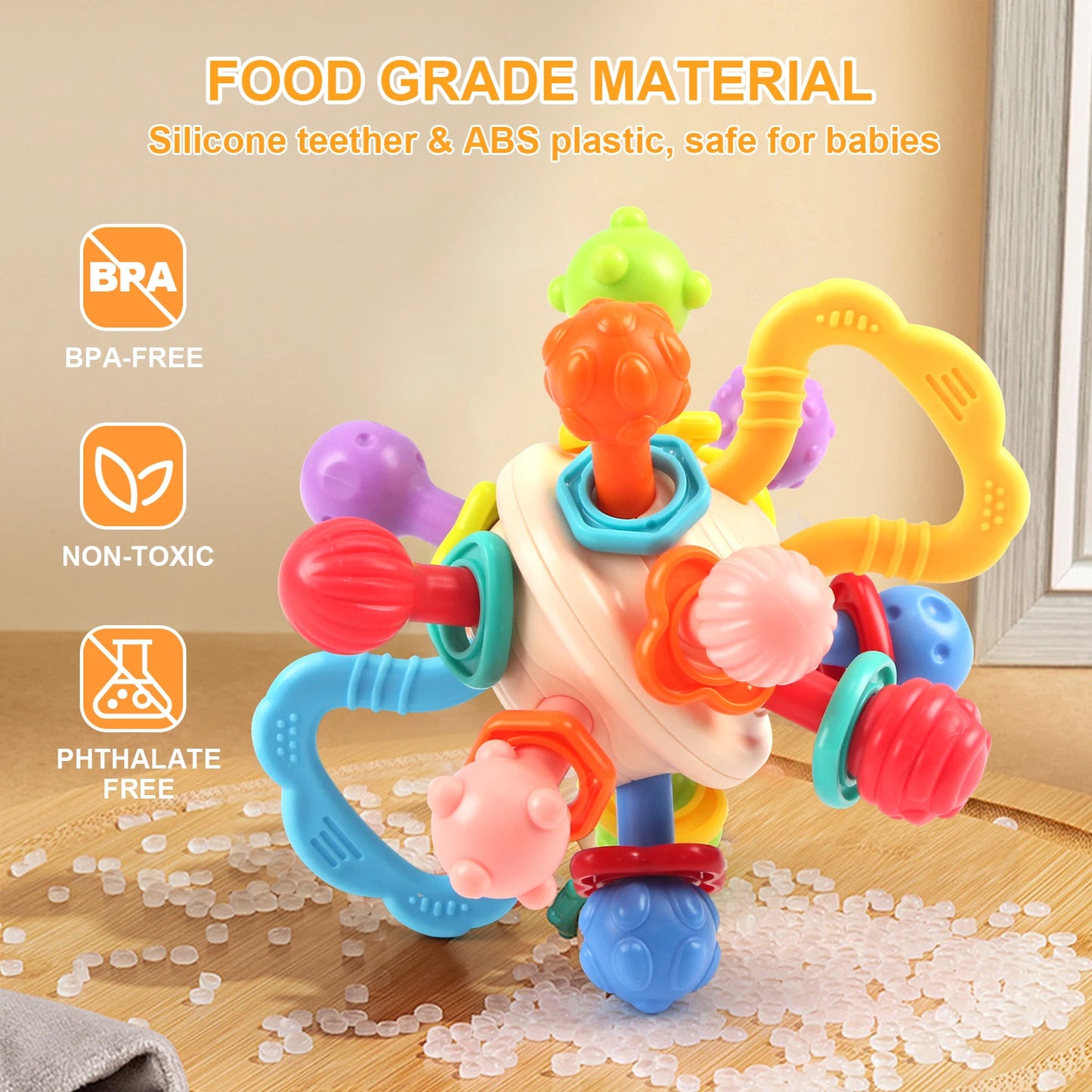 Silicone Baby Rattle Ball