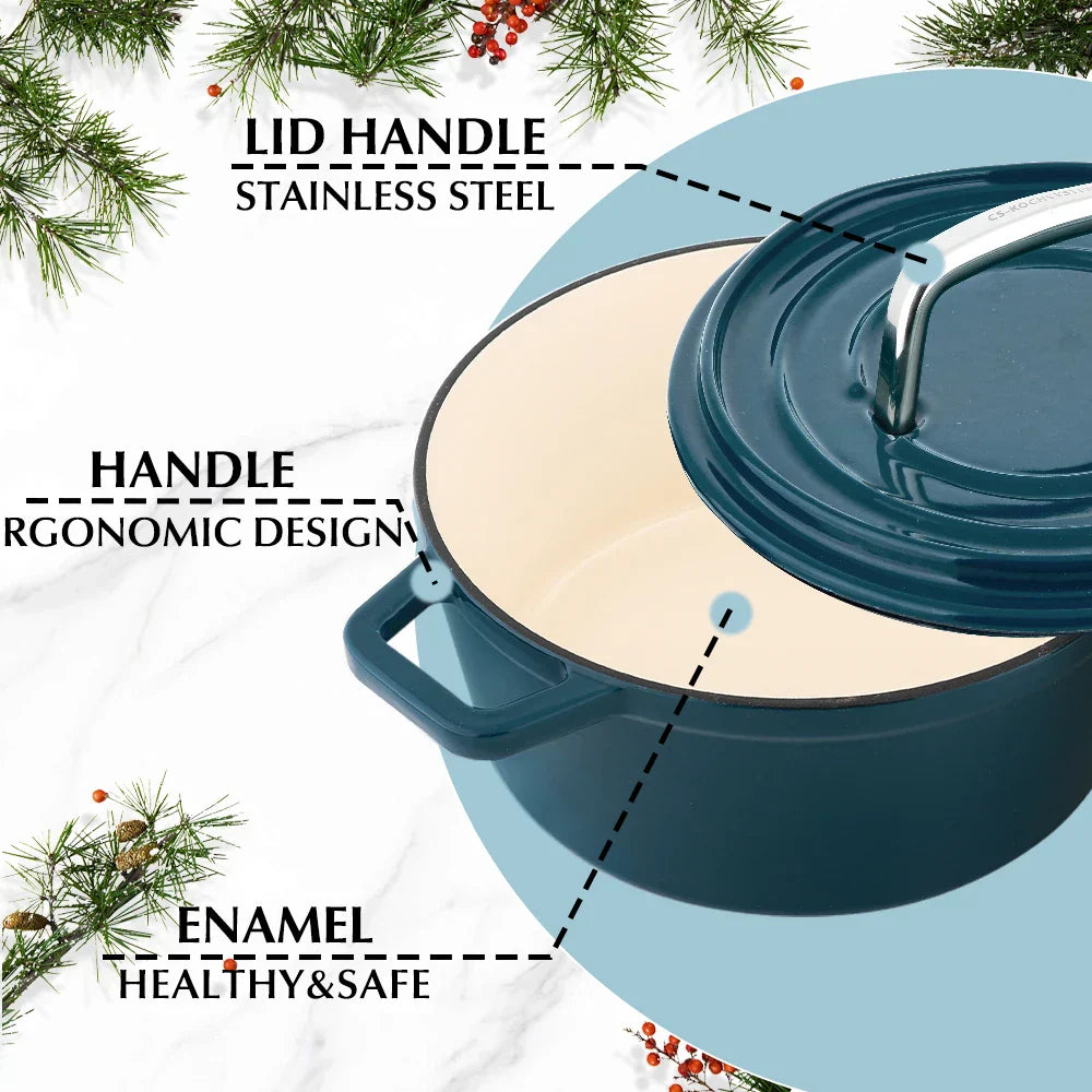 Blue Enamel Cast Iron Dutch Oven