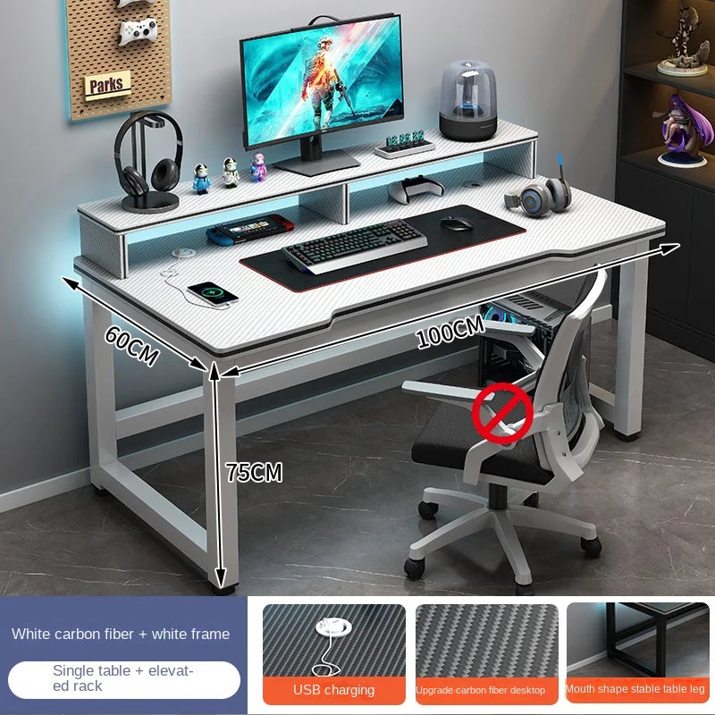 OLOEY European Black Metal Computer Desk