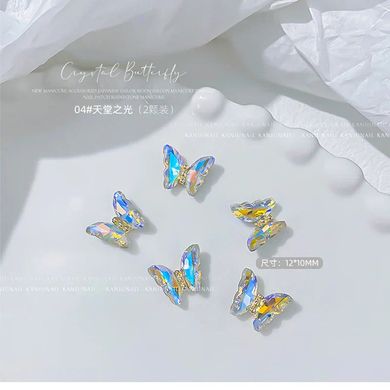 Gold/Silver Butterfly Nail Charms