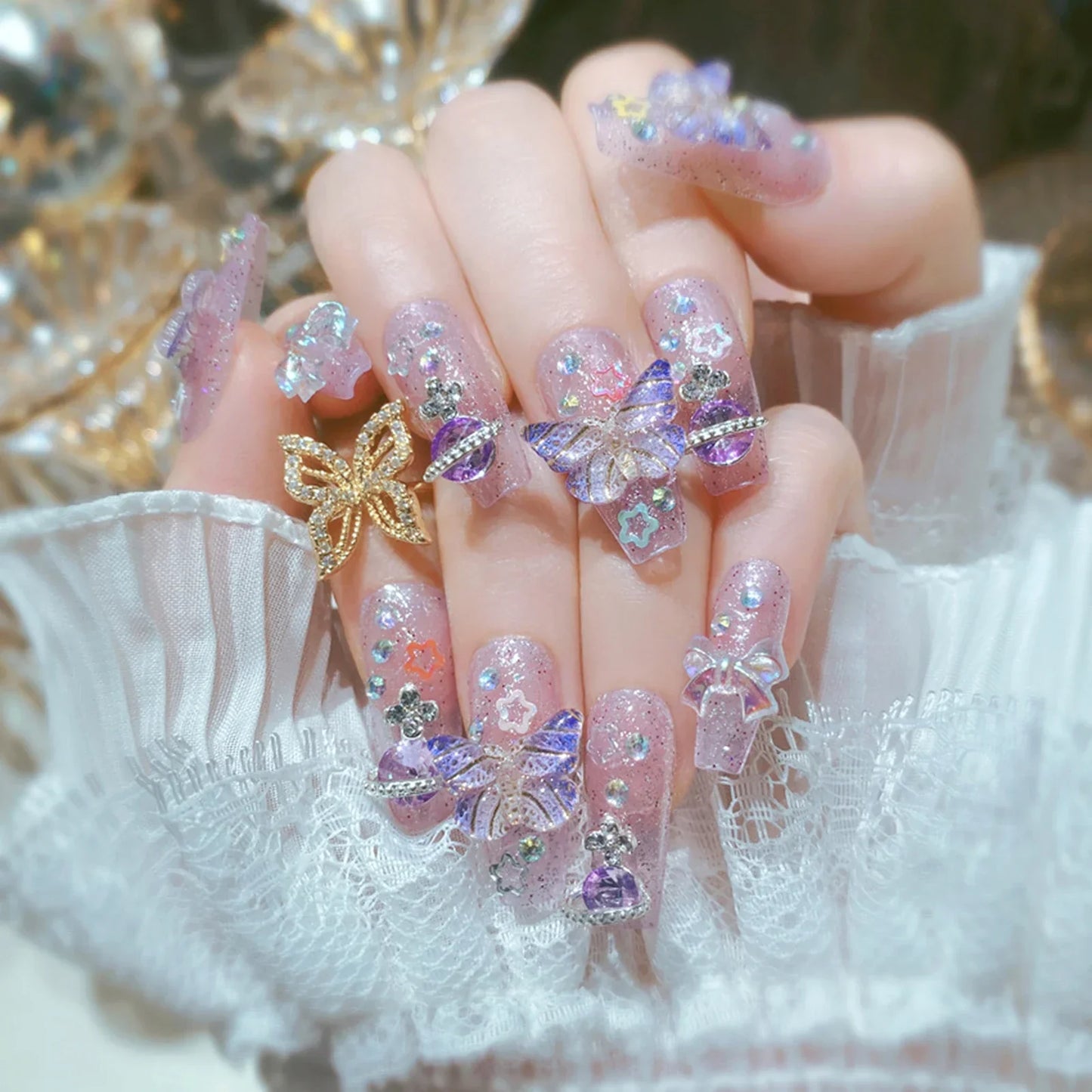 24Pcs Cute Bow Press-On Nails