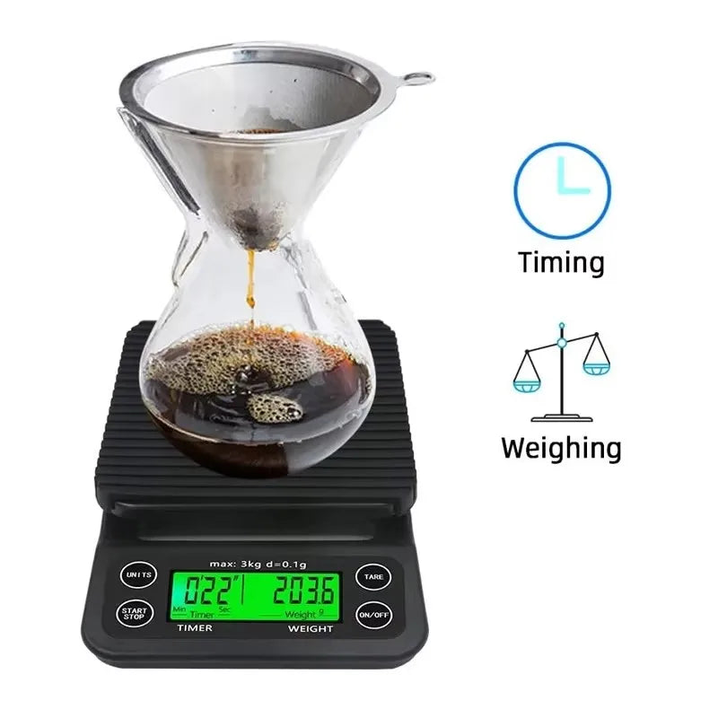 LCD Digital Coffee Scale with Timer