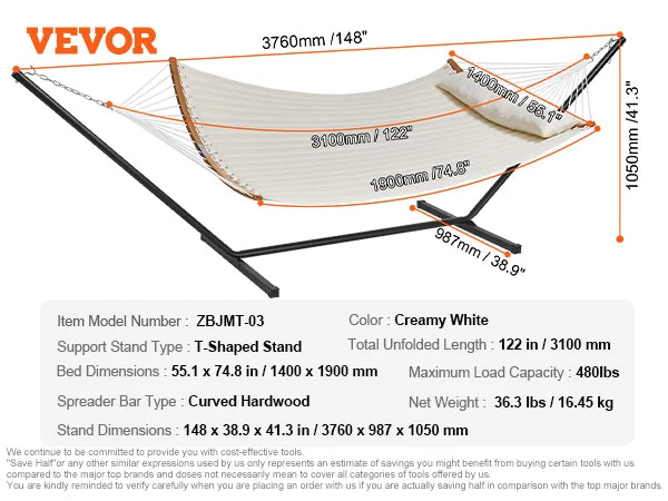 SucceBuy Double Hammock with Stand