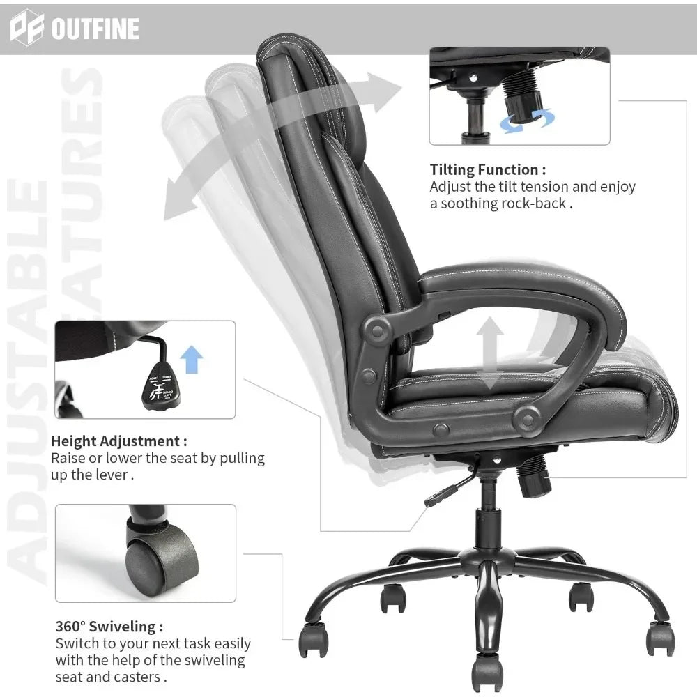 GUANGBAI Ergonomic Leather Executive Office Chair