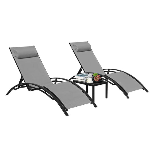 3-Piece Aluminum Outdoor Lounge Set