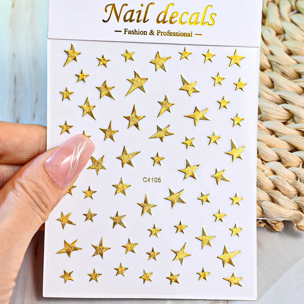 3D Metal Flame Nail Stickers