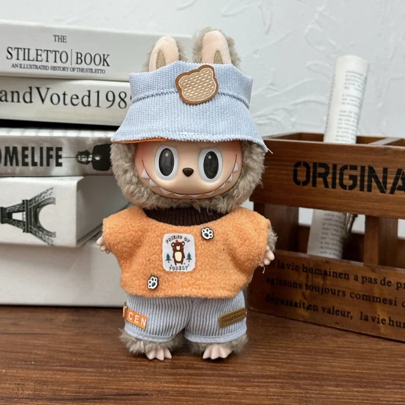 QIANLUO Labubu Cotton Overalls Skirt Set