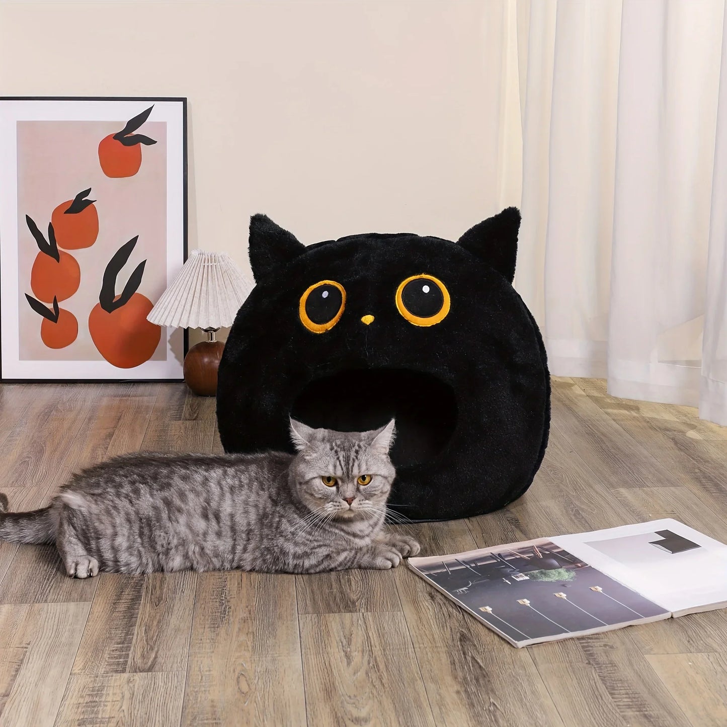 Black Owl Themed Pet Bed