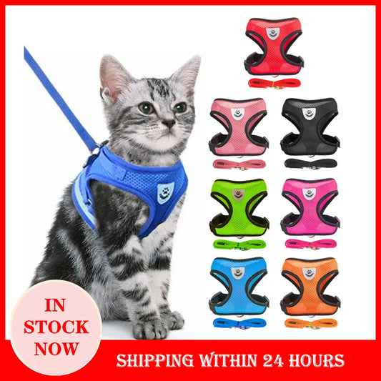 Adjustable Cat Dog Harness Set