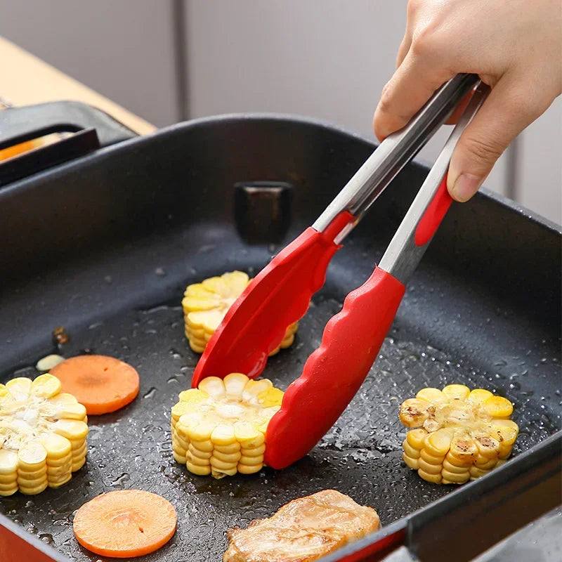 Silicone Kitchen Cooking BBQ Tongs