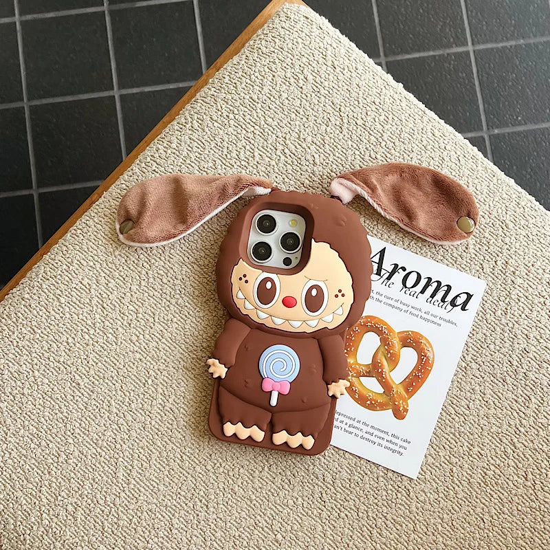 3D Plush Ear Pulling iPhone Case