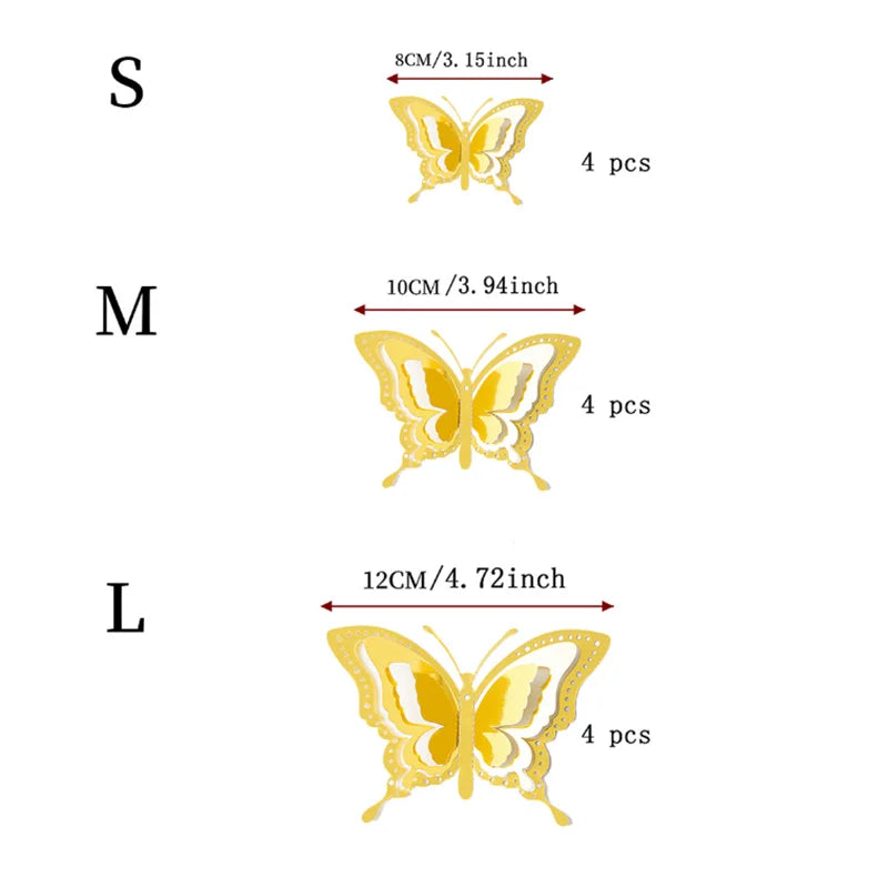 Gold 3D Butterfly Wall Decor