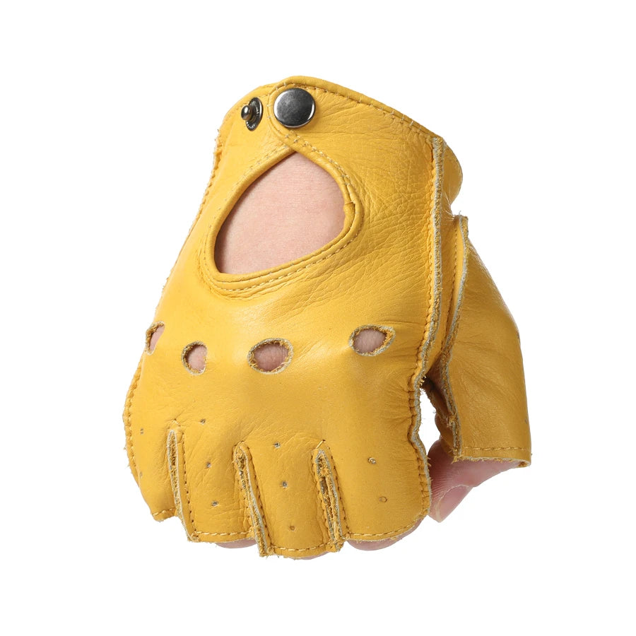 Men’s Fingerless Leather Gloves