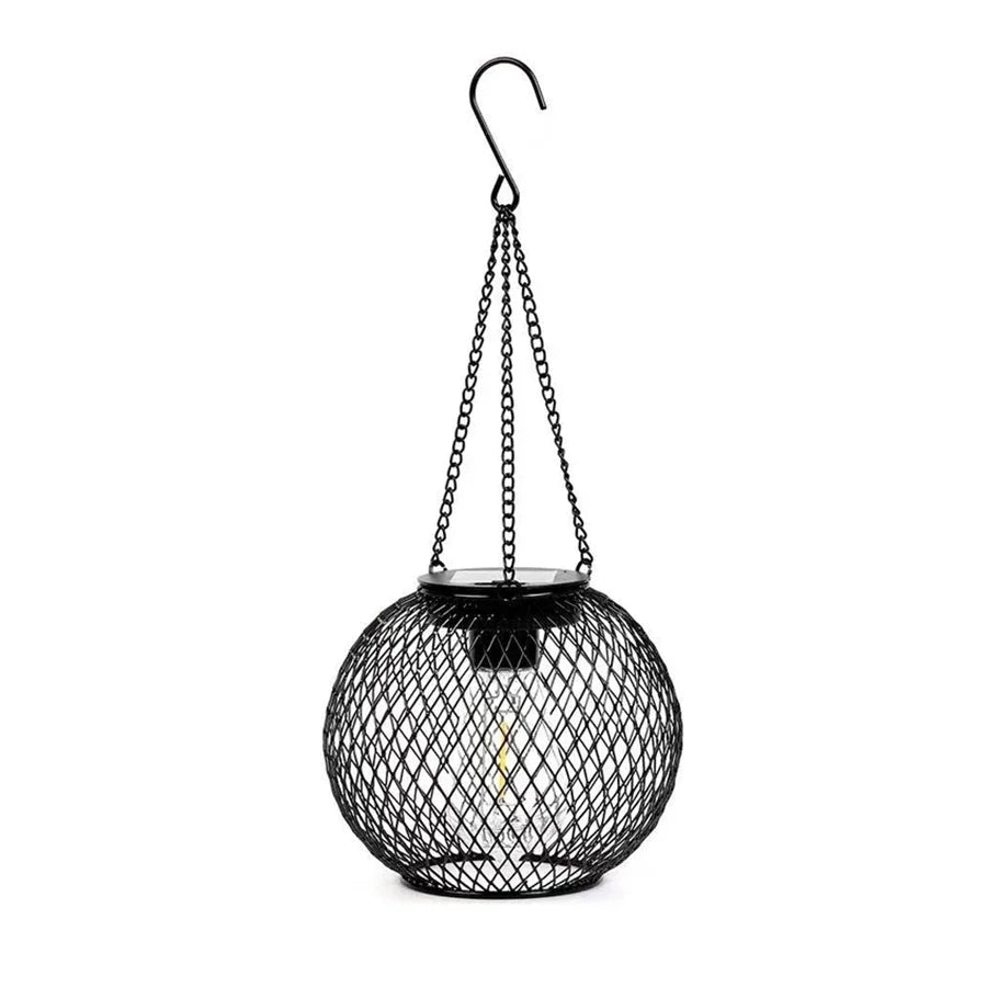 Outdoor Solar Hanging Iron Lantern