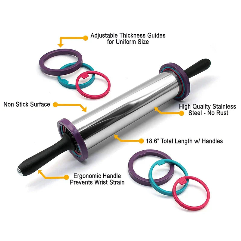 Adjustable Stainless Steel Rolling Pin