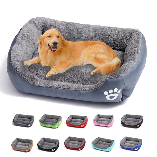 Large Square Plush Dog Bed