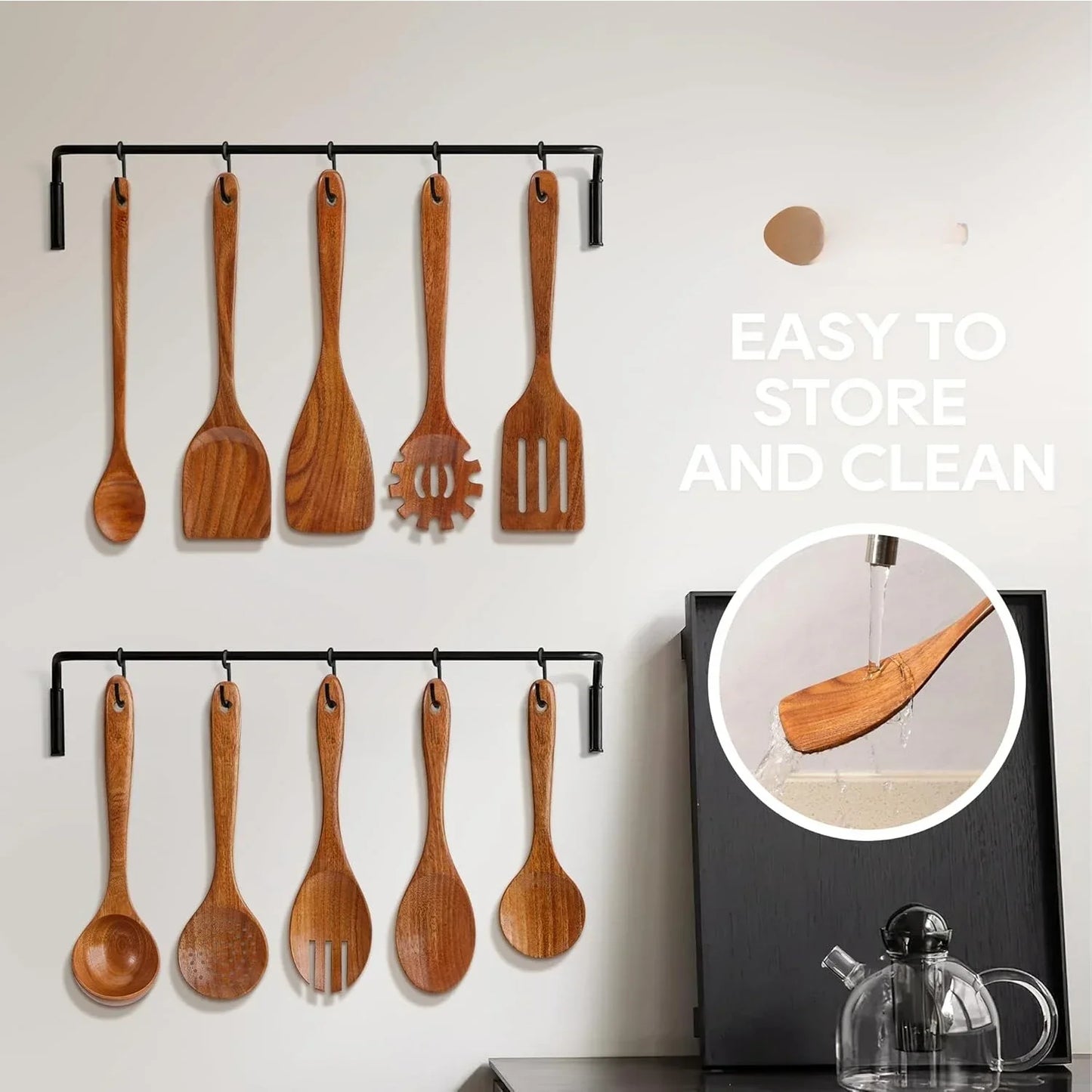 Teak Wooden Utensils Set
