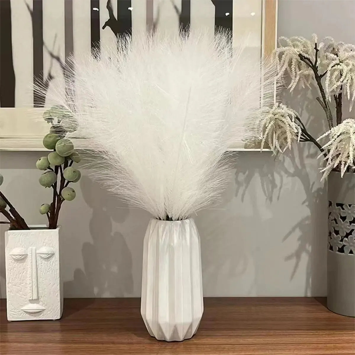 Artificial Fluffy Pampas Grass Stems