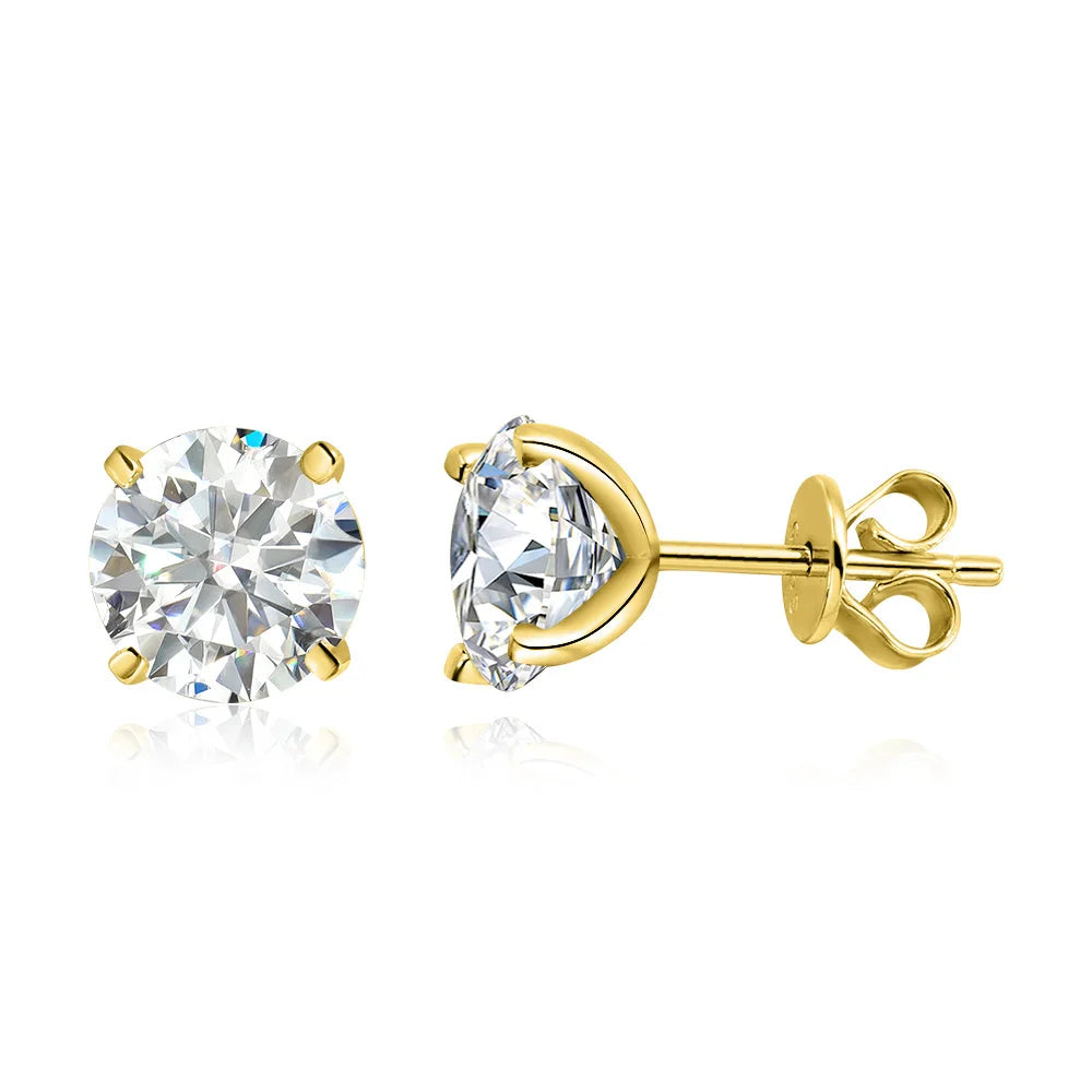Rose Gold Moissanite Stud Earrings